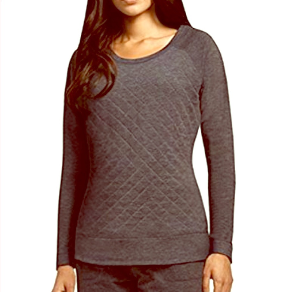 32 Degrees - Quilted Charcoal Crew Sweatshirt